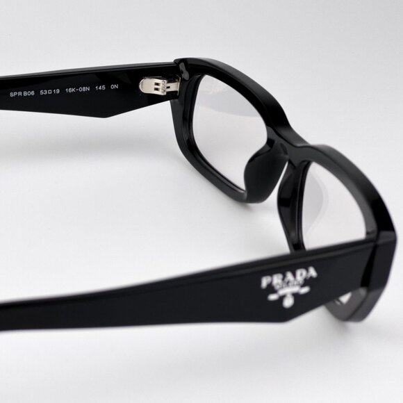 Prada PRB06S Eyeglasses – Black Rectangle Frame | Model 16K08N - Picture 8 of 9